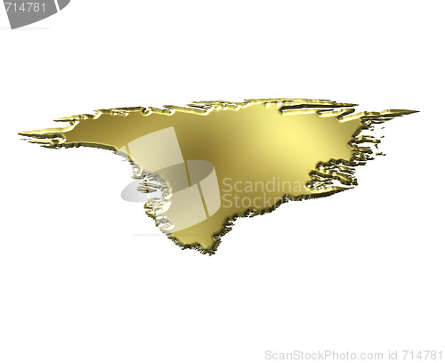 Image of Greenland 3d Golden Map