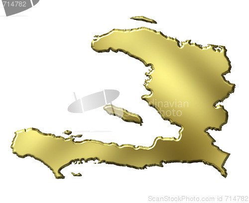 Image of Haiti 3d Golden Map