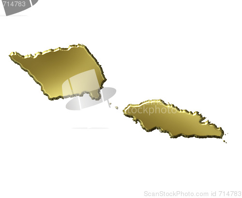 Image of Samoa 3d Golden Map