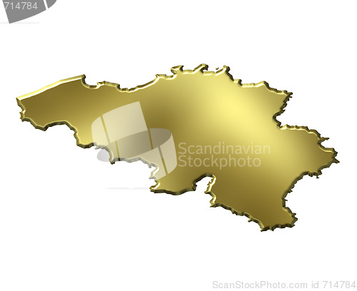 Image of Belgium 3d Golden Map