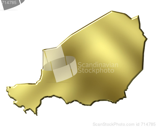 Image of Niger 3d Golden Map