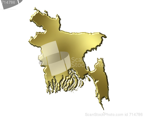 Image of Bangladesh 3d Golden Map