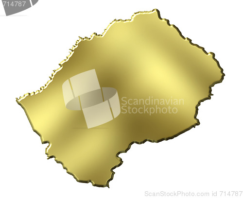 Image of Lesotho 3d Golden Map
