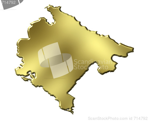 Image of Montenegro 3d Golden Map
