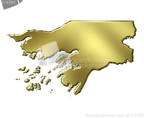 Image of Guinea-Bissau 3d Golden Map