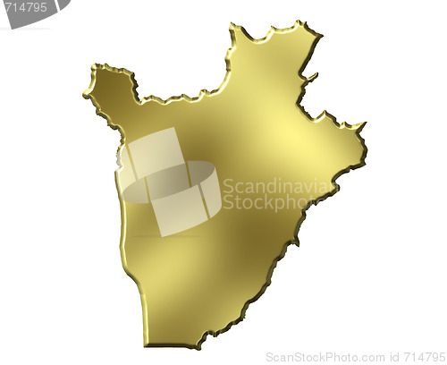 Image of Burundi 3d Golden Map