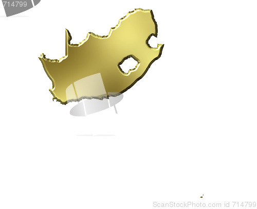 Image of South Africa 3d Golden Map