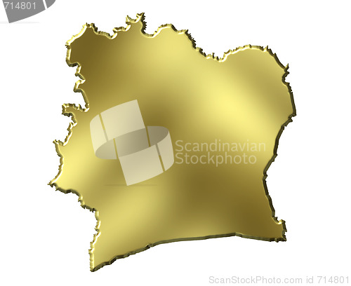 Image of Ivory Coast 3d Golden Map