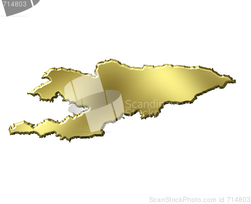 Image of Kyrgyzstan 3d Golden Map