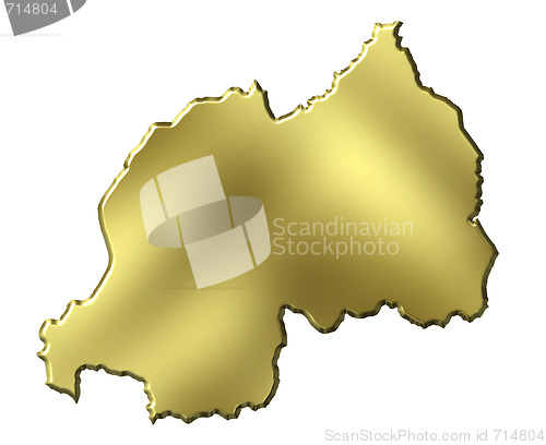 Image of Rwanda 3d Golden Map