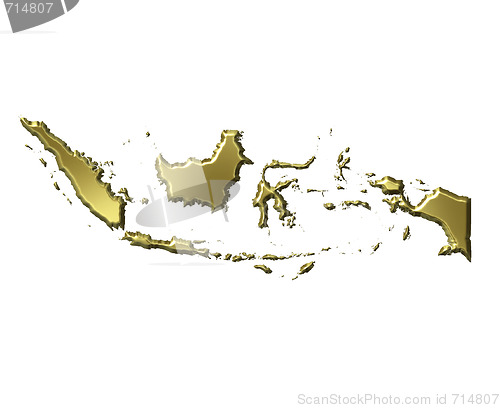 Image of Indonesia 3d Golden Map