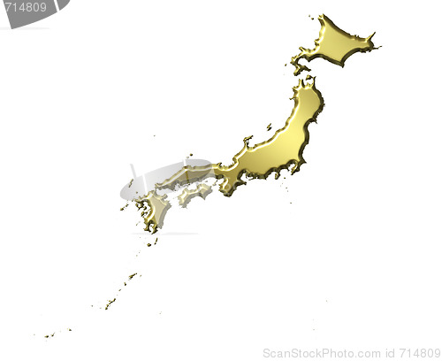 Image of Japan 3d Golden Map