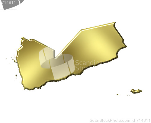 Image of Yemen 3d Golden Map