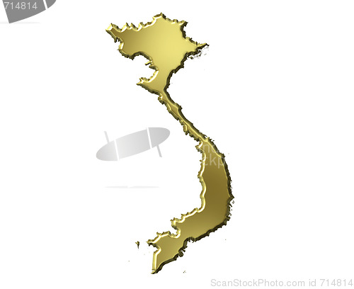 Image of Vietnam 3d Golden Map