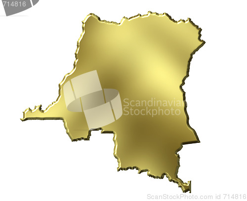 Image of Congo the Democratic Republic of the, 3d Golden Map