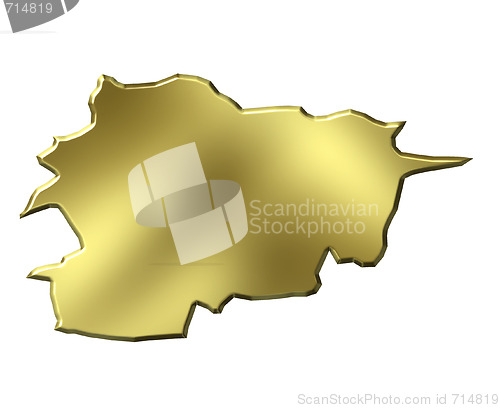 Image of Andorra 3d Golden Map