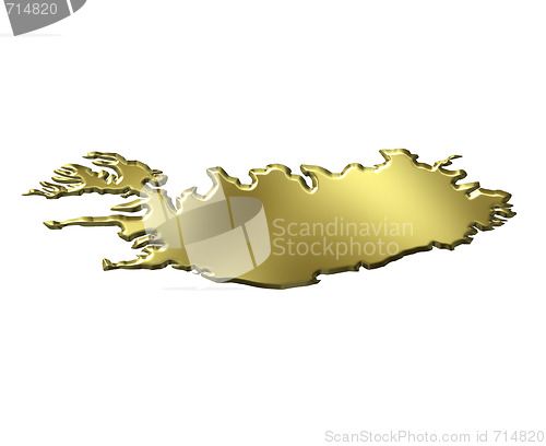Image of Iceland 3d Golden Map