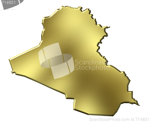 Image of Iraq 3d Golden Map