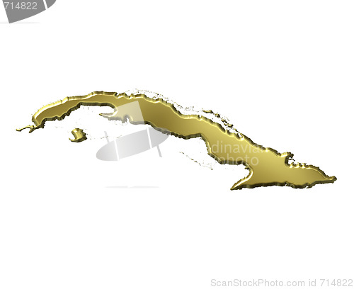 Image of Cuba 3d Golden Map