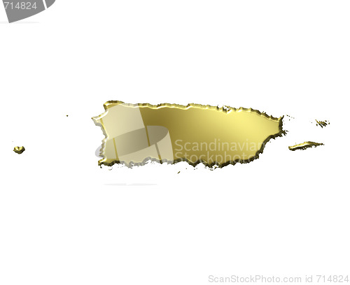 Image of Puerto Rico 3d Golden Map