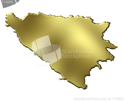 Image of Bosnia and Herzegovina 3d Golden Map