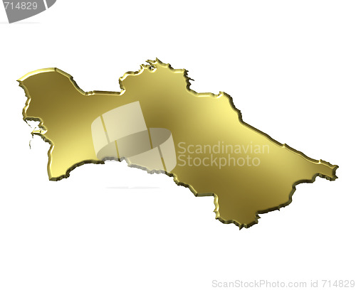 Image of Turkmenistan 3d Golden Map