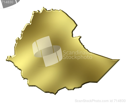 Image of Ethiopia 3d Golden Map