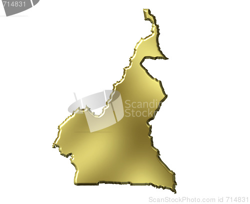 Image of Cameroon 3d Golden Map