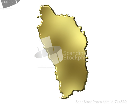 Image of Dominica 3d Golden Map