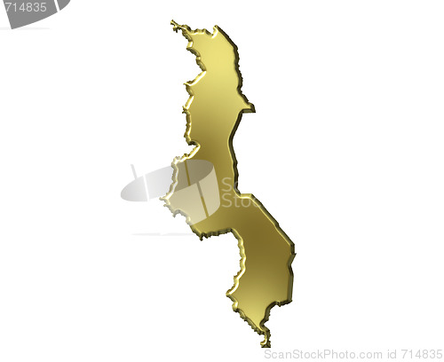 Image of Malawi 3d Golden Map