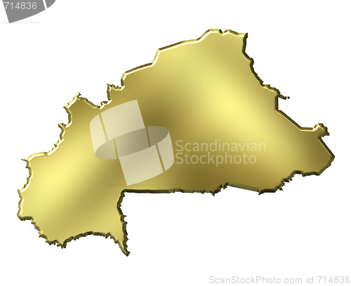Image of Burkina Faso 3d Golden Map