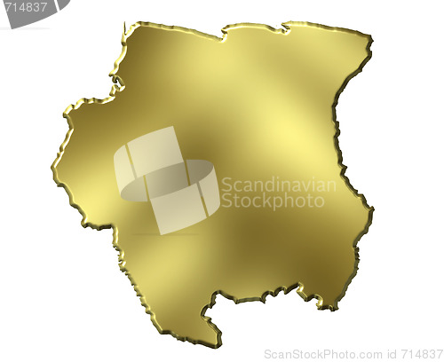 Image of Suriname 3d Golden Map