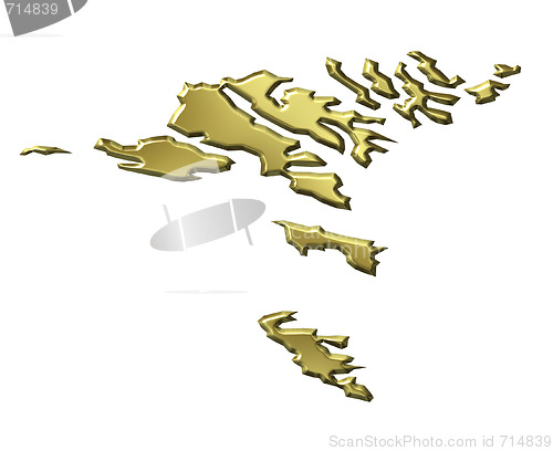 Image of Faroe Islands 3d Golden Map