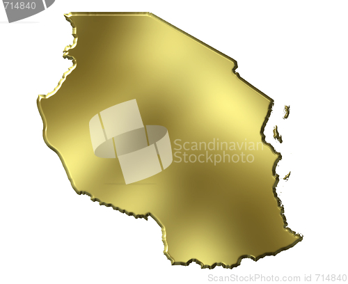 Image of Tanzania 3d Golden Map
