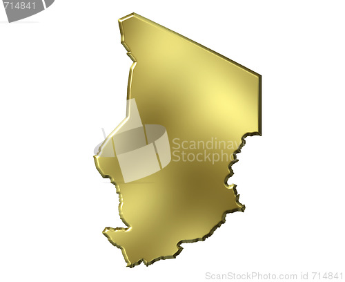 Image of Chad 3d Golden Map