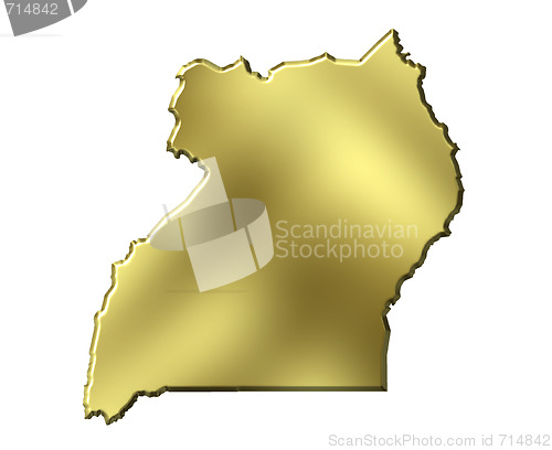 Image of Uganda 3d Golden Map