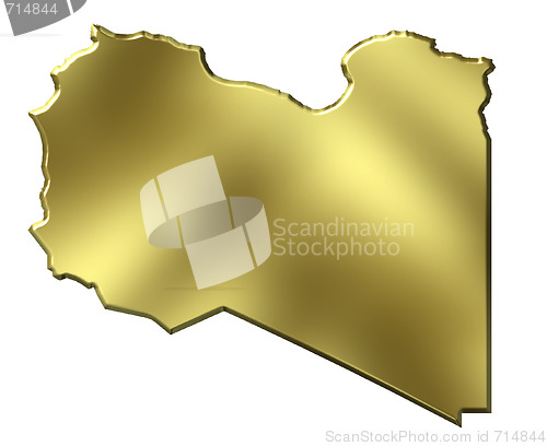 Image of Libya 3d Golden Map