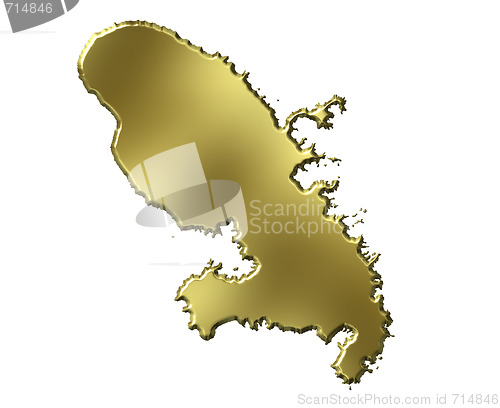 Image of Martinique 3d Golden Map