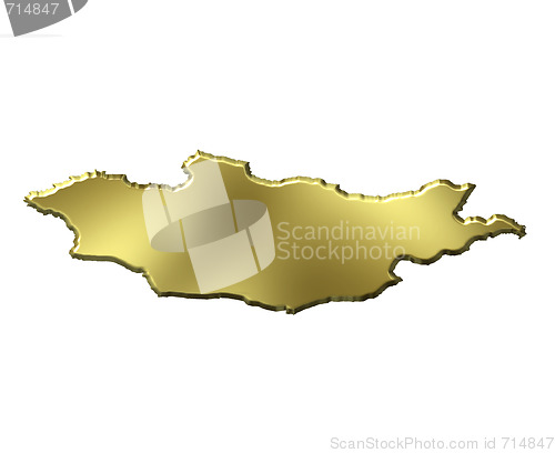 Image of Mongolia 3d Golden Map