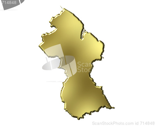 Image of Guyana 3d Golden Map
