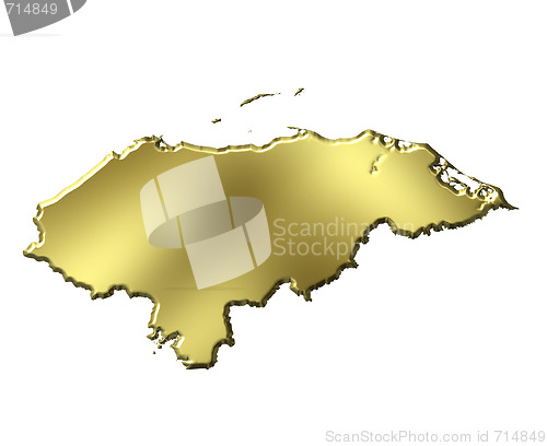 Image of Honduras 3d Golden Map