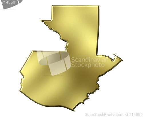 Image of Guatemala 3d Golden Map