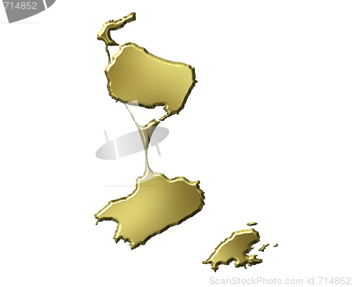 Image of Saint Pierre and Miquelon 3d Golden Map