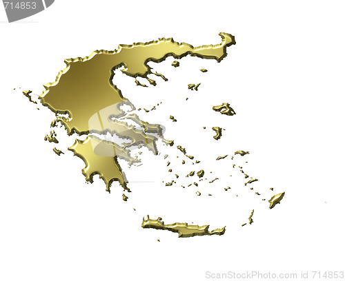 Image of Greece 3d Golden Map