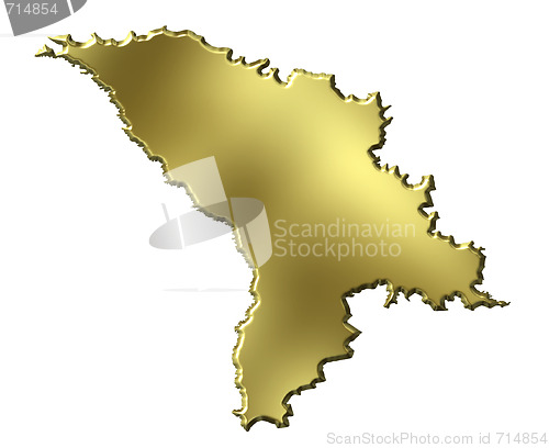 Image of Moldova 3d Golden Map