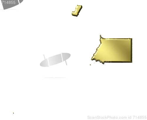 Image of Equatorial Guinea 3d Golden Map