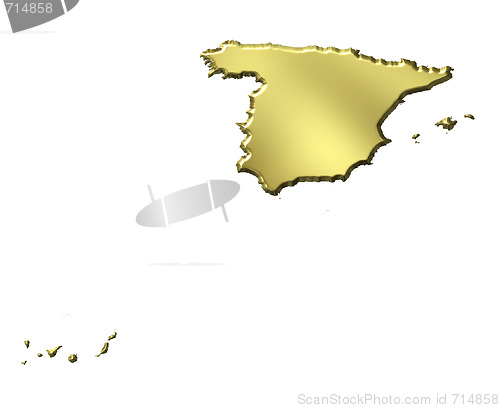 Image of Spain 3d Golden Map