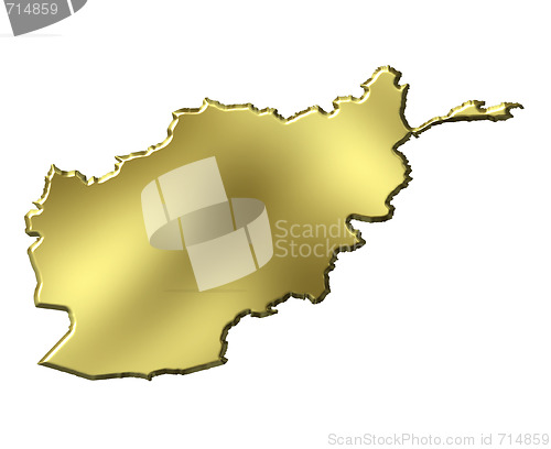 Image of Afghanistan 3d golden map