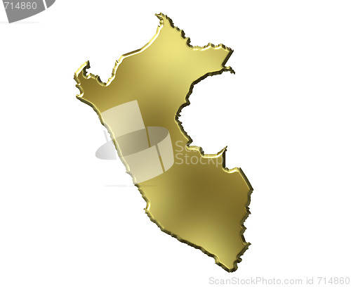 Image of Peru 3d Golden Map