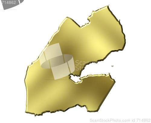 Image of Djibouti 3d Golden Map